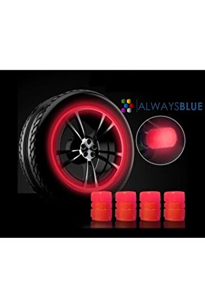 Genel Markalar Kırmızı Fosforlu Sibop Kapak 4'lü Set Gece Parlayan Sibop Kapağı