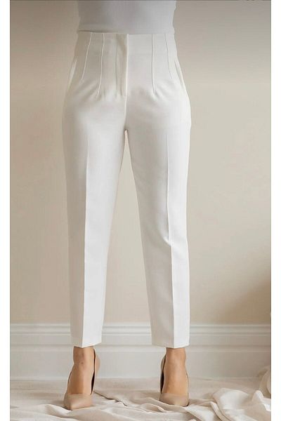 Modaluliwa High Waist Fabric Trousers