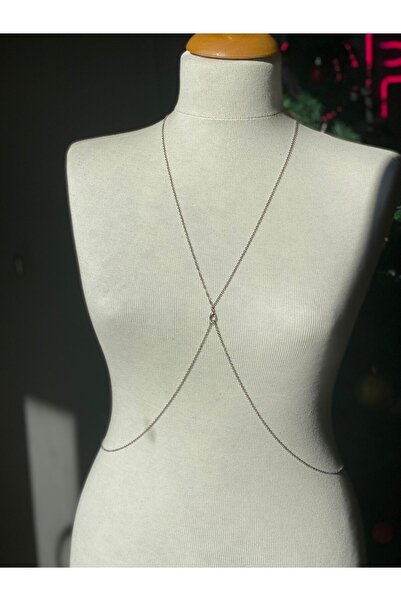 pop up store Gümüş Renk Kılçık Zincir Sırt & Vücut Aksesuarı