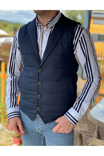 TUĞRA CENTER Men's Casual Vest-black