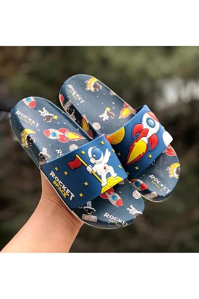 Pandalina Astronaut rocket figured non-slip sole children's slippers children's beach sea pool bathroom slippers