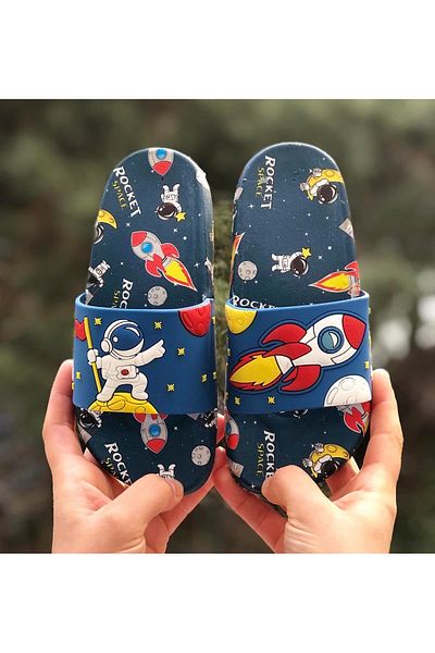 Pandalina Astronaut rocket figured non-slip sole children's slippers children's beach sea pool bathroom slippers