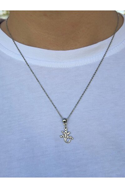 Piercing Market Steel & Silver Men's Silver Color Special Design Necklace