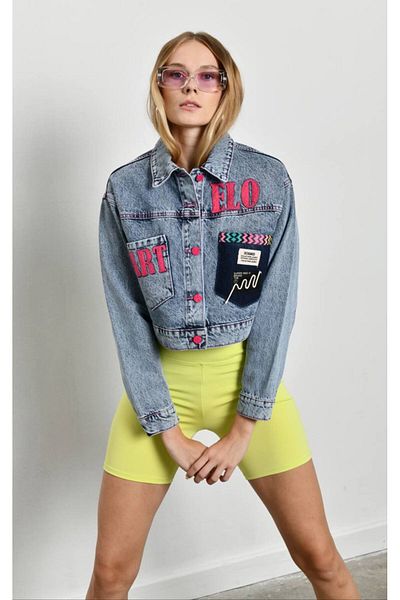 S&A Collectionn Jachetă de jeans scurtă colorată pentru femei