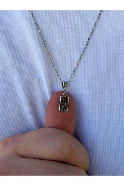 Piercing Market Steel & Silver Men's Silver Color Special Design Necklace