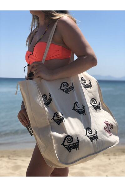 Hayat Ağacı Atölyesi Beach Bag “Bohem” Large Size
