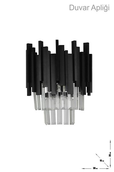 Avizemoda Sima Crystal Glass Stone Luxury Sconce - (Black Color)