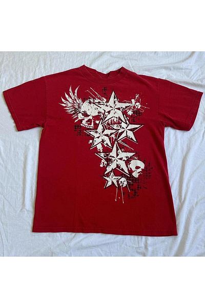Köstebek Cyber Star Grunge Punk T-Shirt