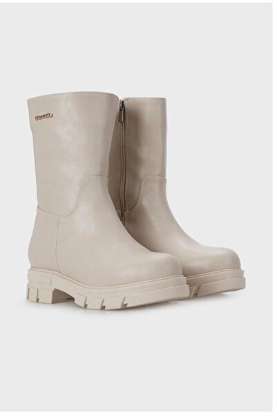 Pierre Cardin Cream Zippered Women's Boots