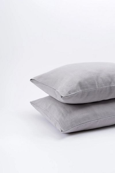 miyolin Washed Linen 2-Piece Gray Pillow Case 50x70 Cm
