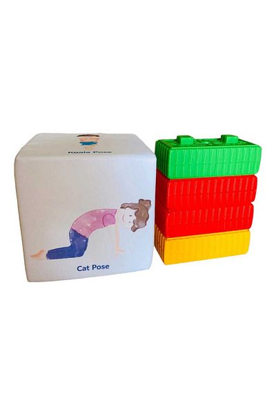 pediaswiss مكعب يوجا للأطفال باللغة الإنجليزية (حجم كبير) 28x28x28 سم