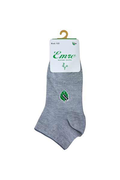 Emre & TrendCorap 6 чифта къси спортни безшевни чорапи до глезена от бамбук, дамски - сиви