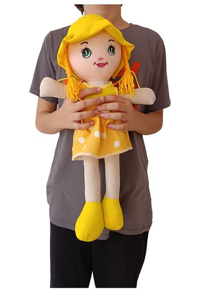 Nostalji Kutusu Nostalgic Sleeping Companion Yellow Cloth Doll Gift Girl Toy 50 Cm Gift for Lover and Friend for Child