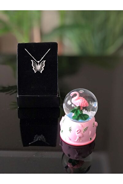 Masalsı Concept Kelebekli Kolye Ve Kar Küresi Sevgililer Günü Hediyesi Doğum ...