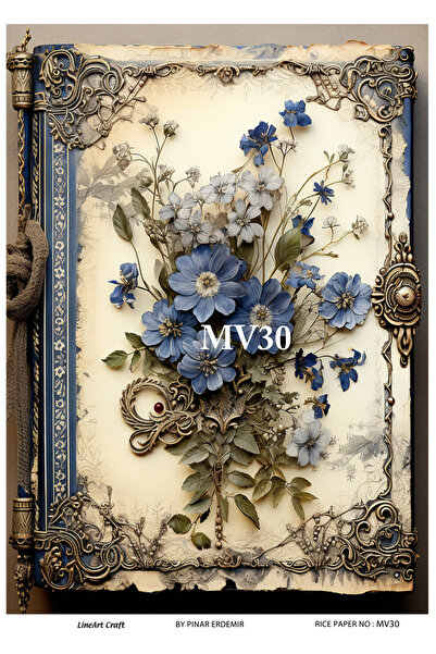 LİNEART Pirinç Dekopaj Kağıdı No:MAVİ30- 29X42cm