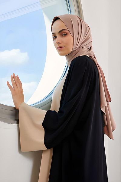 Melodi Scarf Γυναικείο Hijab Medina Silk Shawl Milk Coffee