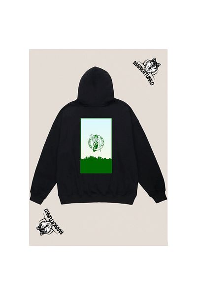 MarkaTurko BOSTON custom design back printed Black Hooded unisex Sweatshirt 1003