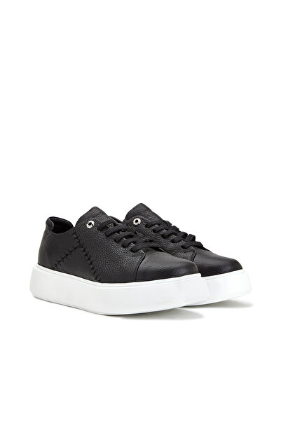 Dıvarese Siyah Kadın Deri Sneaker
