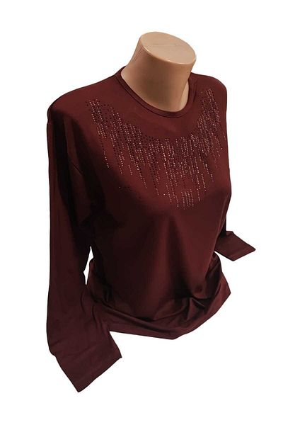 Sel Giyim NEW SEASON Women's Plus Size Crew Neck Mother's Combed Cotton Blouse