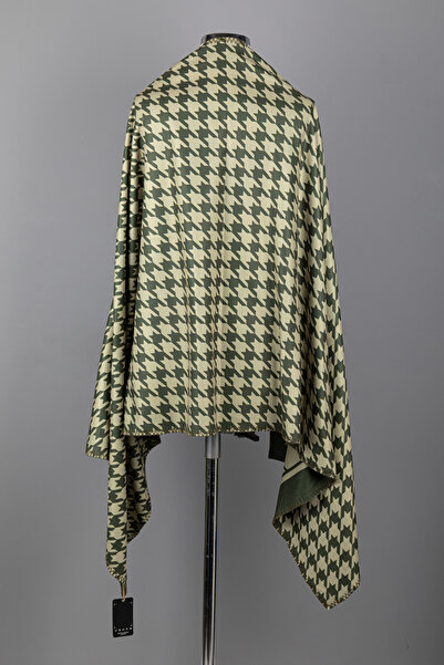 Şaless Double Sided Patterned Shoulder Shawl - Khaki