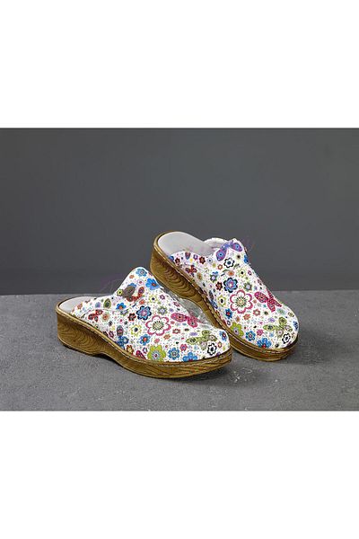 Dr. Mitra Wooden Look Sabo Slippers 652 Butterfly