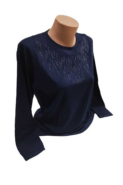Sel Giyim NEW SEASON Women's Plus Size Crew Neck Mother's Combed Cotton Blouse