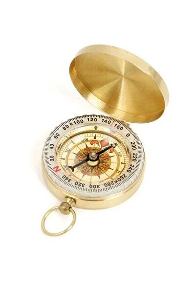 LEIDORY Round Yellow Metal Case Waterproof Highlight Durable Compass (5cmx1.6cm)