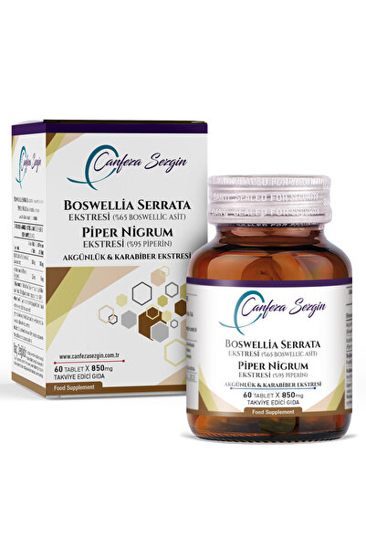 Canfeza Sezgin BOSWELLİA SERRATA Ekstresi 60 Tablet (%65 Boswellic Asit) Piper Nigrum Ekstresi (%95 Piperin) Akgünlük & Karabiber Ekstresi