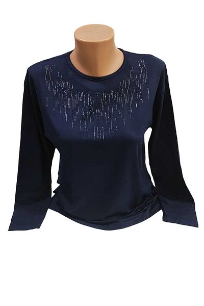 Sel Giyim NEW SEASON Women's Plus Size Crew Neck Mother's Combed Cotton Blouse