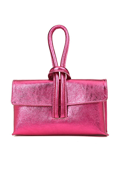 Dıvarese Fuşya Kadın Deri Omuz Çantası