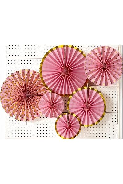 Big Party Fan Gilded Salmon Set of 6