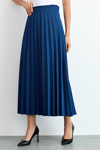 Nihan Pilise Etek İndigo