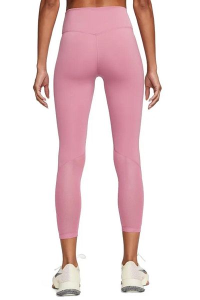 Nike One Dri Fit Mid Rise Leggings 7/8 Συσφιγκτικό Ροζ κολάν με 2 τσέπες