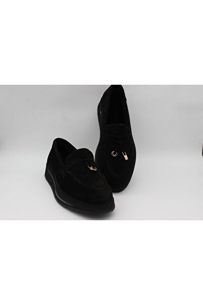 a ayak&kabım official Genuine Leather Black Women's Shoes Loafer Moccasin Lea...