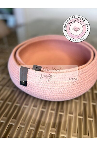 DOUBLE KNOT DESİGN Bowl Sepet. 2li Açık Pembe Masa Üstü Düzenleyici. Banyo,mu...