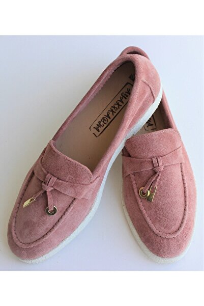 aayak&kabımofficial Hakiki Deri Pudra Küçük Ve Büyük Beden Günlük Kadın Ayakkabı Loafer Makosen