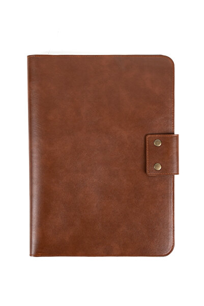 deridense Калъф-органайзер за M2 13-14 инча Macbook Pro-air, веган, от кожа, кафяв