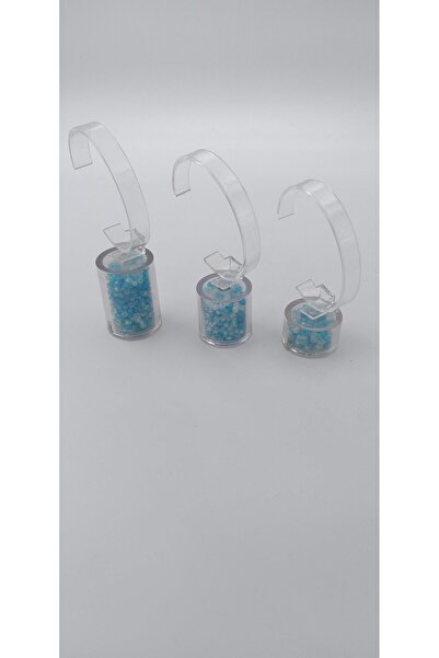 STAND MARKET Набір з 3 годинників, синьо-білий з намистинами