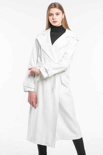 Pitti معطف طويل أبيض نسائي