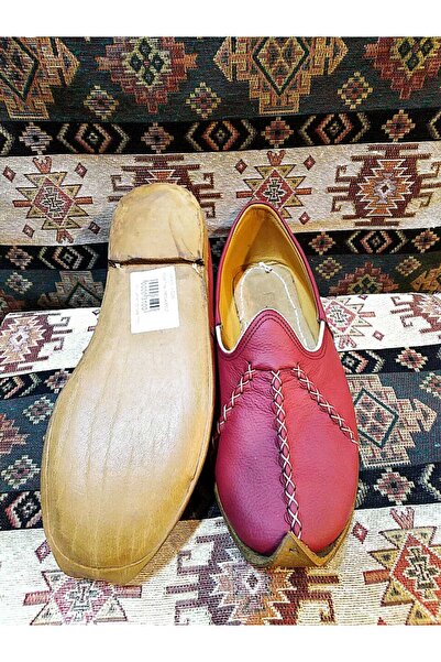 Osmanlı Yemeni Dünyası Yemeni (Çarık), Osmanlı Yemeni Dünyası,  Hakiki Deri Yemeni, Bordo Renk