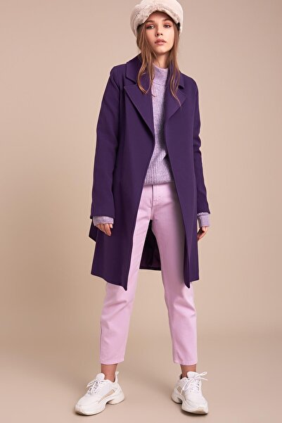 Pitti Women's Purple Short Tied Coat 70477