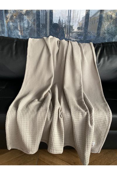 Lucy and Home Husă TV 100% bumbac jacquard bej, aruncă 120x170cm