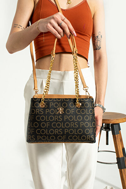 ImPolo حقيبة كتف وحقيبة كروس نسائية من لورين بلاك كاميل بطبعة 18x26