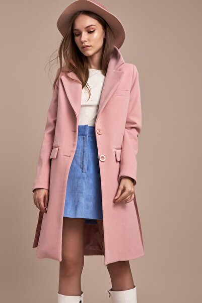 Pitti Kadın Bebek Pembe Düğmeli Bağlamalı Kısa Kaban 70521.