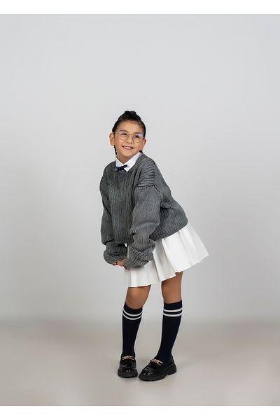 Belkızın Atölyesi White Mini Pleated Skirt
