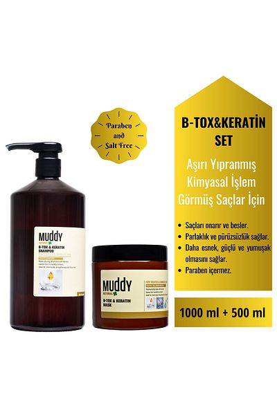 Muddy B-tox Keratin Shampoo and Mask - Elegant and Sleeves