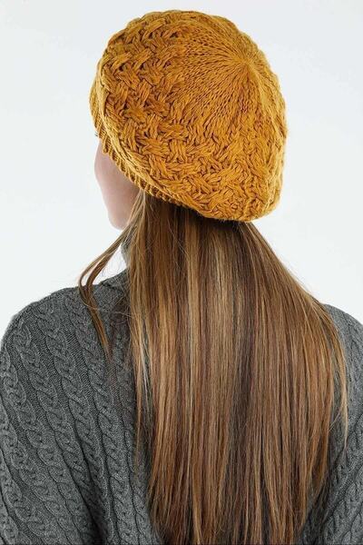 emybox Ressam Model Örgülü Triko Kışlık Kadın Renkli Bere Örgülü Ressam Şapka