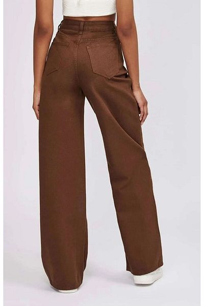 LAMİRA BROWN High Waist Palazzo Jean