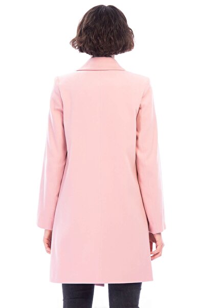 Pitti Women's Baby Pink Oversize Buttoned Short Coat 70492