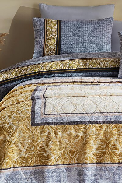 İyi Geceler İstanbul Σετ Παπλωματοθήκης Valeria Διπλή με Κουβέρτα Versay Grey